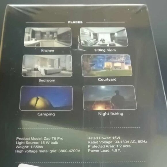 Bug Zapper T6 PRO Outdoor Electric Mosquito Zapper Fly Trap Insect Zapper - Picture 3 of 4